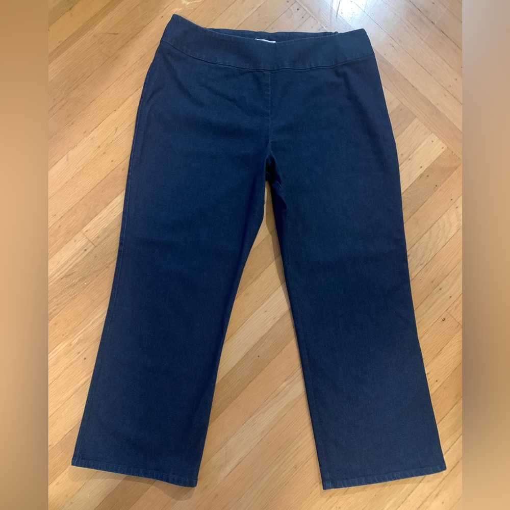 EUC PENDLETON DARK NAVY BLUE FULL LEG SIDE ZIP DENIM PANTS/JEANS IN SIZE 18W